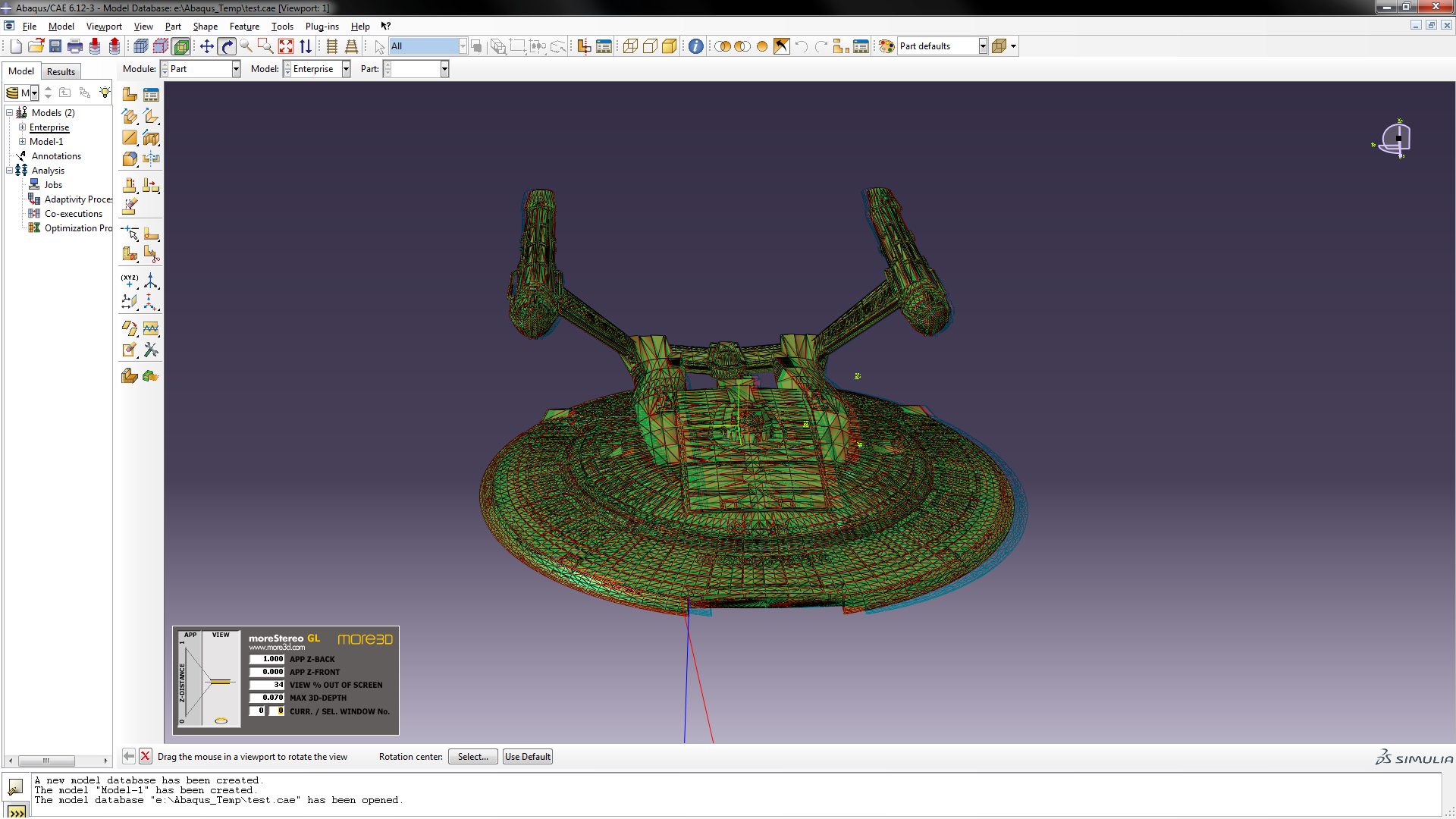 Abaqus in 3D Stereo for 3D Projectors, 3D Displays, 3D TVs and Autostereoscopic Displays