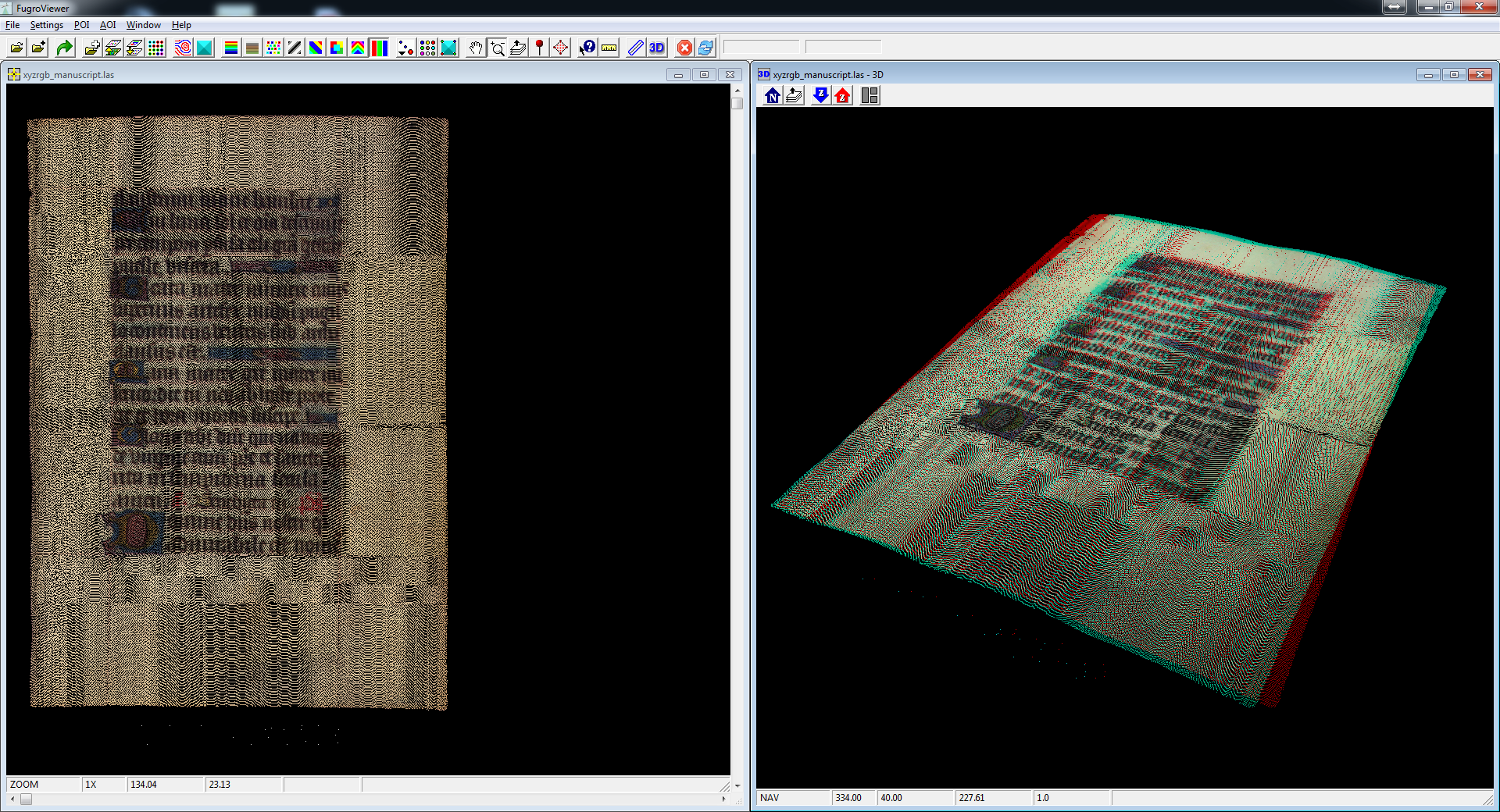 Fugro Viewer in 3D Stereo for 3D Projectors, 3D Displays, 3D TVs and Autostereoscopic Displays