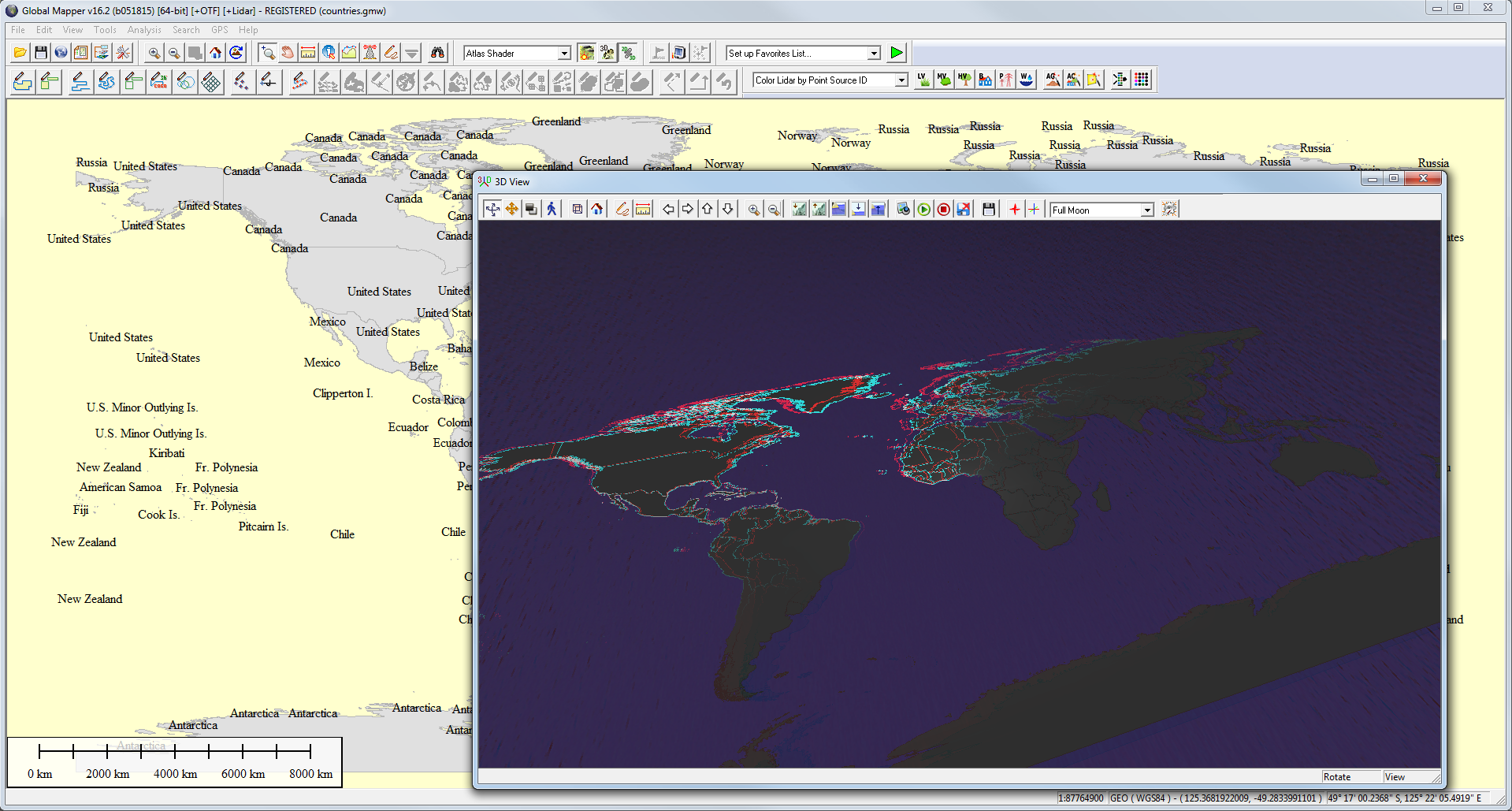 Global Mapper in 3D Stereo for 3D Projectors, 3D Displays, 3D TVs and Autostereoscopic Displays