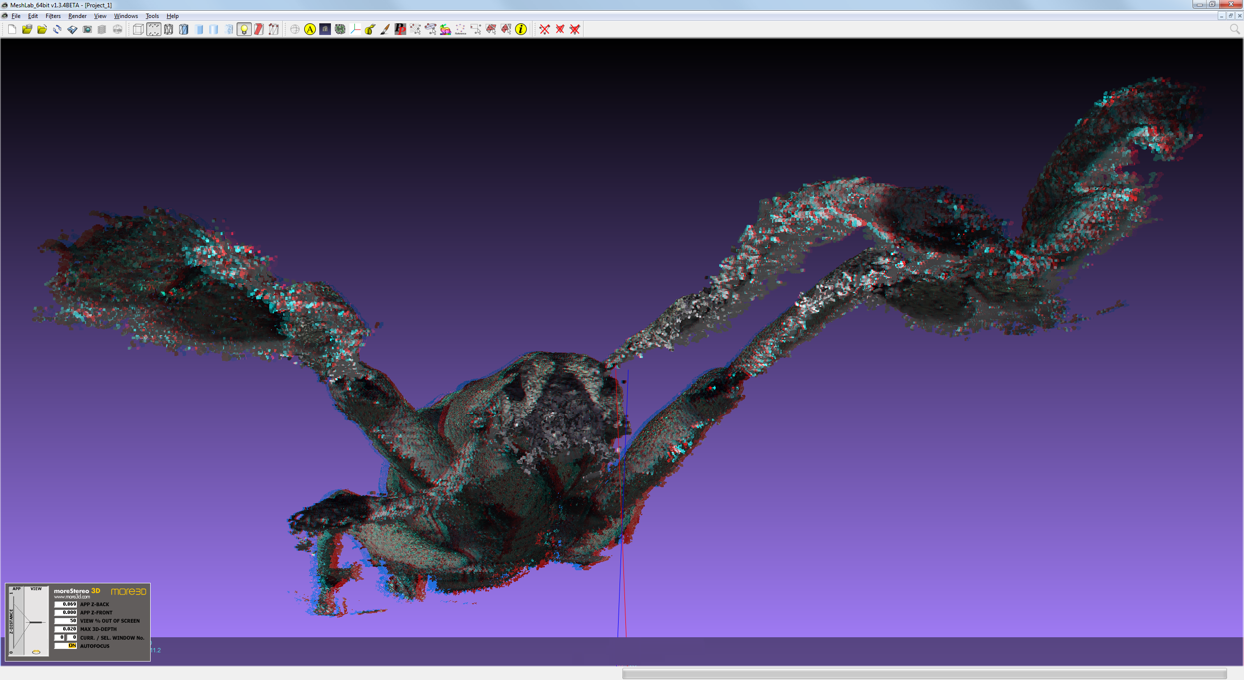 MeshLab in 3D Stereo for 3D Projectors, 3D Displays, 3D TVs and Autostereoscopic Displays