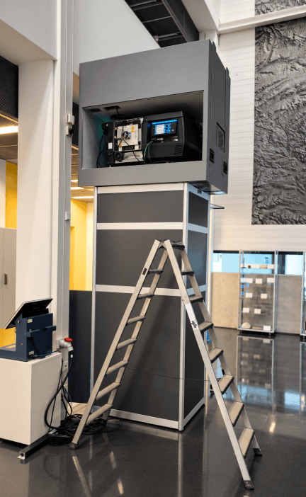 DLR 3D stereoskopic visualization with projector
