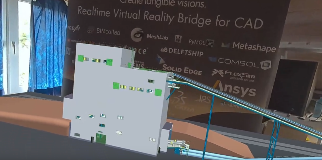 Tecnomatix Plant Simulation in Passthrough XR on Meta Quest3 with the moreViz Virtual Reality Bridge