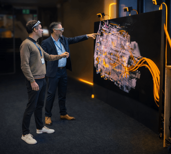 VR Collaboration & VR Visualization by more3D on a VR powerwall